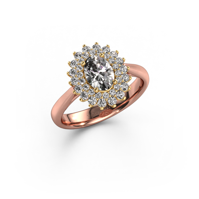 Image of Engagement ring Alina 1 585 rose gold Zirconia 7x5 mm