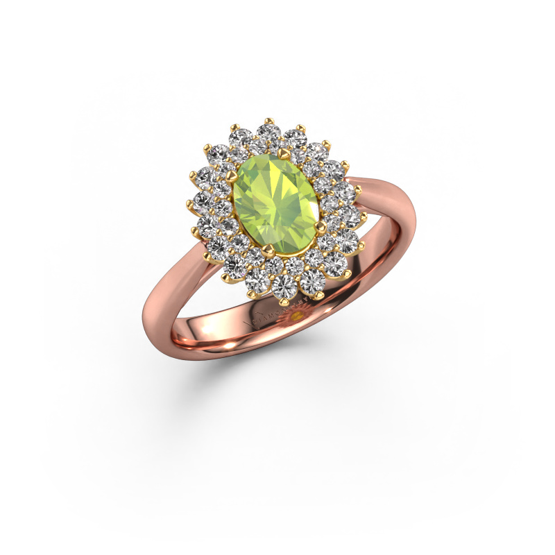 Bild von Verlobungsring Alina 1 585 Roségold Peridot 7x5 mm