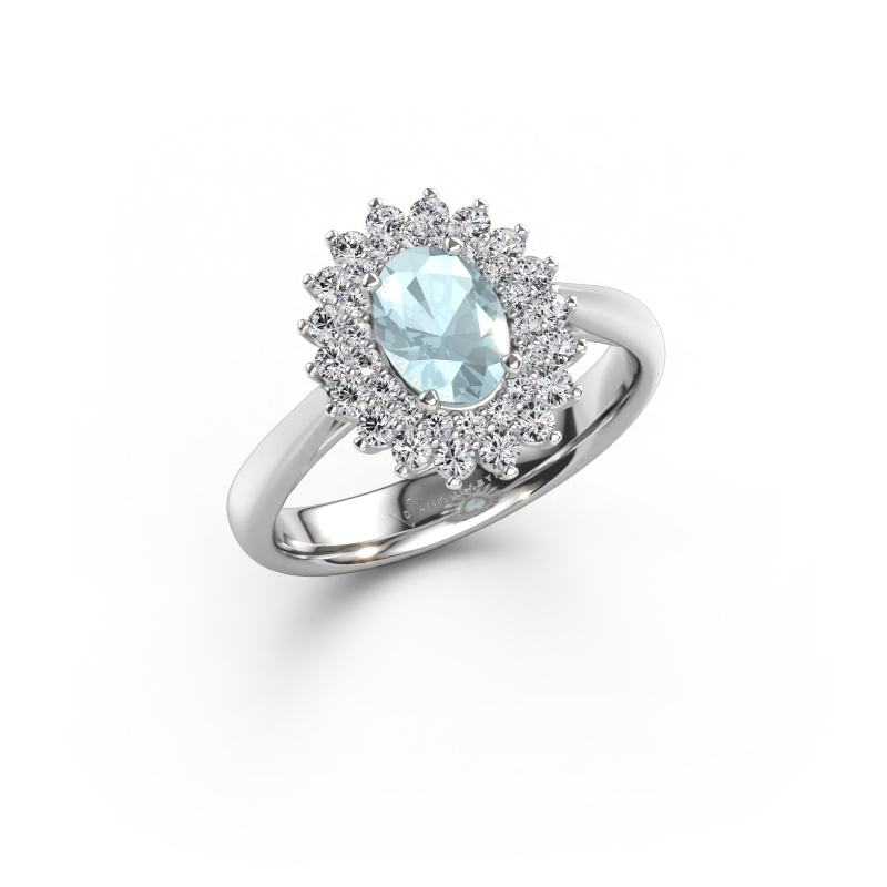 Immagine di Anello di fidanzamento Alina 1 585 oro bianco Acquamarina 7x5 mm