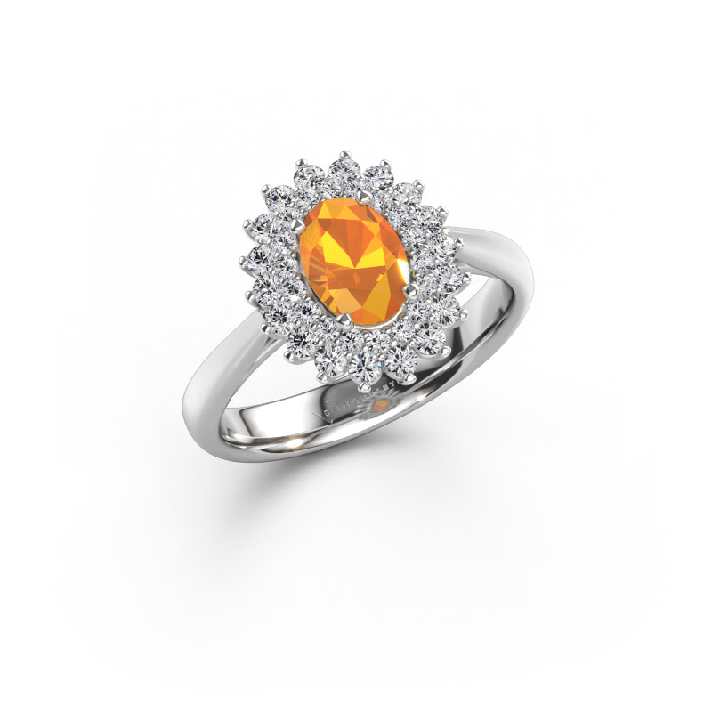 Image de Bague de fiançailles Alina 1 585 or blanc Citrine 7x5 mm
