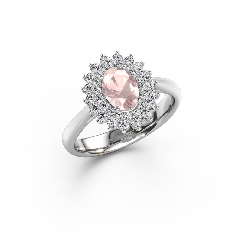 Immagine di Anello di fidanzamento Alina 1 585 oro bianco Morganite champagne 7x5 mm