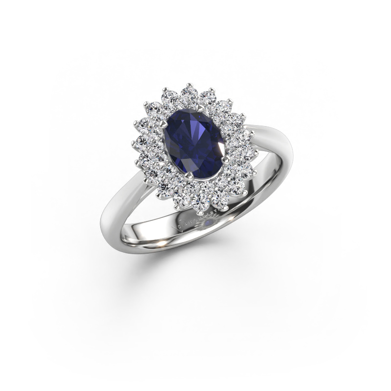 Immagine di Anello di fidanzamento Alina 1 585 oro bianco Zaffiro 7x5 mm