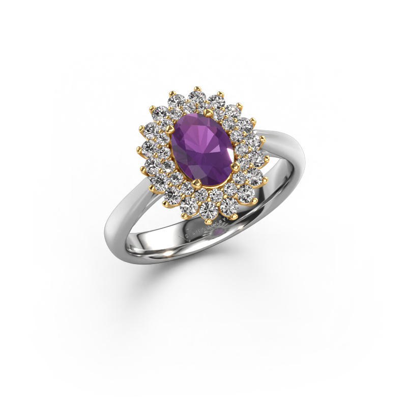Bild von Verlobungsring Alina 1 585 Weißgold Amethyst 7x5 mm