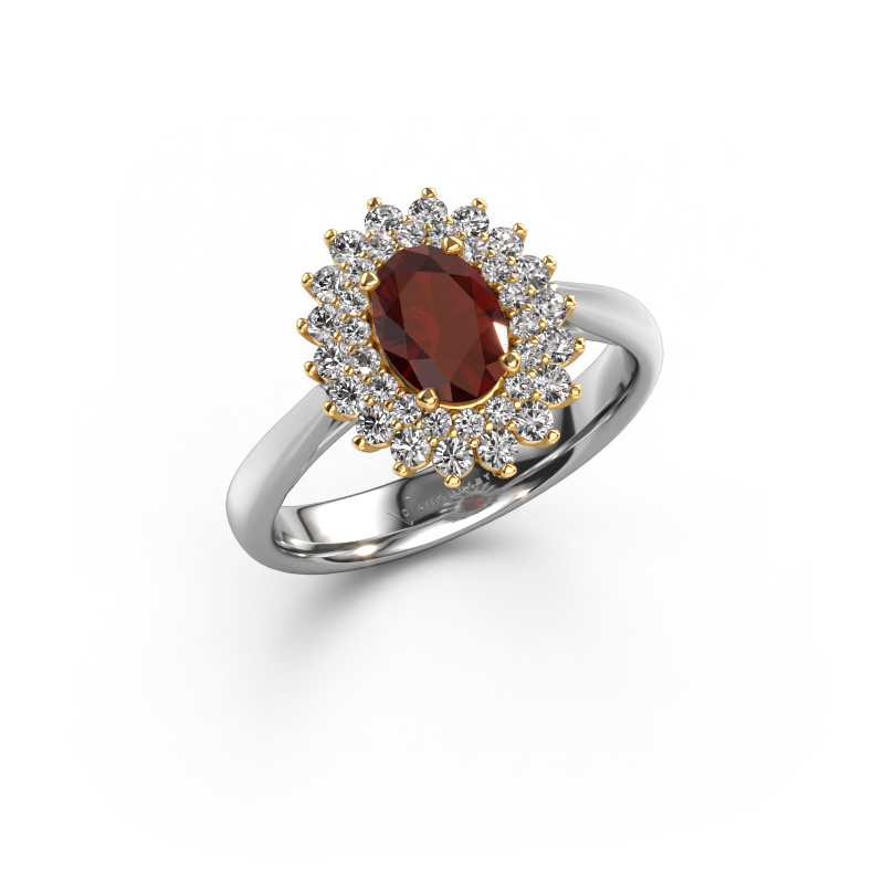 Image of Engagement ring Alina 1 585 white gold Garnet 7x5 mm
