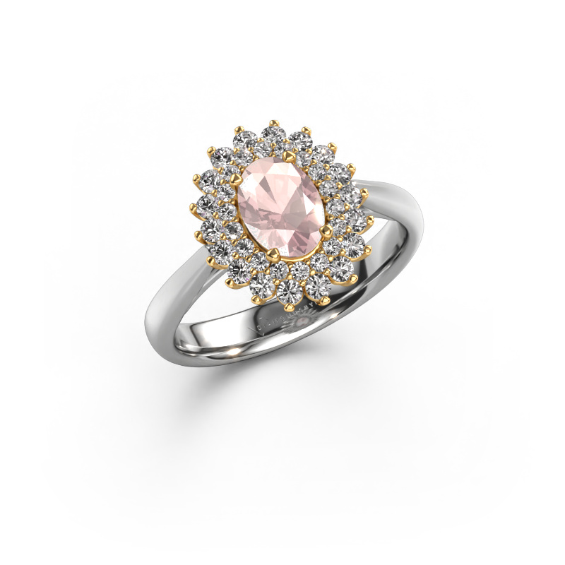 Image of Engagement ring Alina 1 585 white gold Morganite champagne 7x5 mm