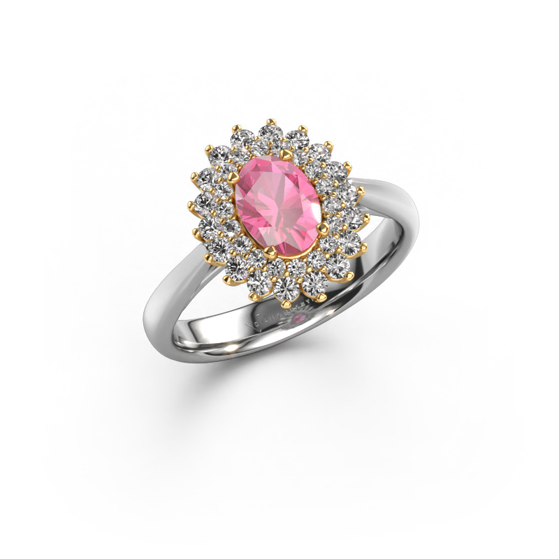 Image of Engagement ring Alina 1 585 white gold Pink sapphire 7x5 mm