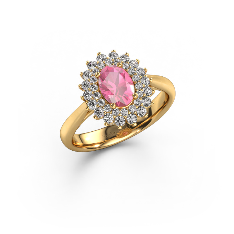 Image of Engagement ring Alina 1 585 gold Pink sapphire 7x5 mm