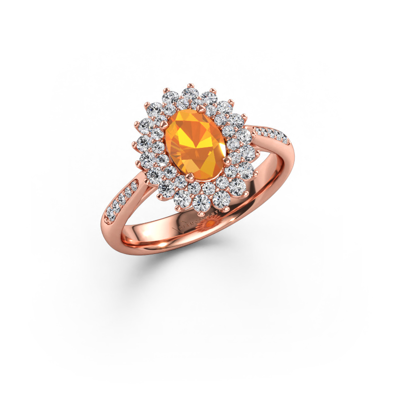 Bild av Förlovningsring Alina 2 585 roséguld Citrin 7x5 mm