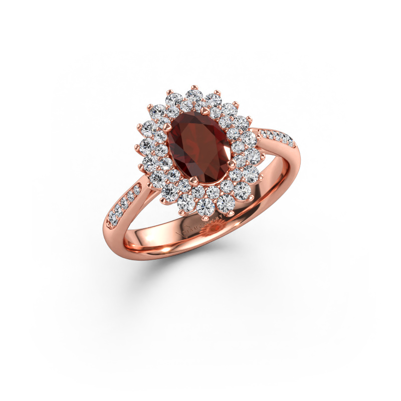 Immagine di Anello di fidanzamento Alina 2 585 oro rosa Granato 7x5 mm