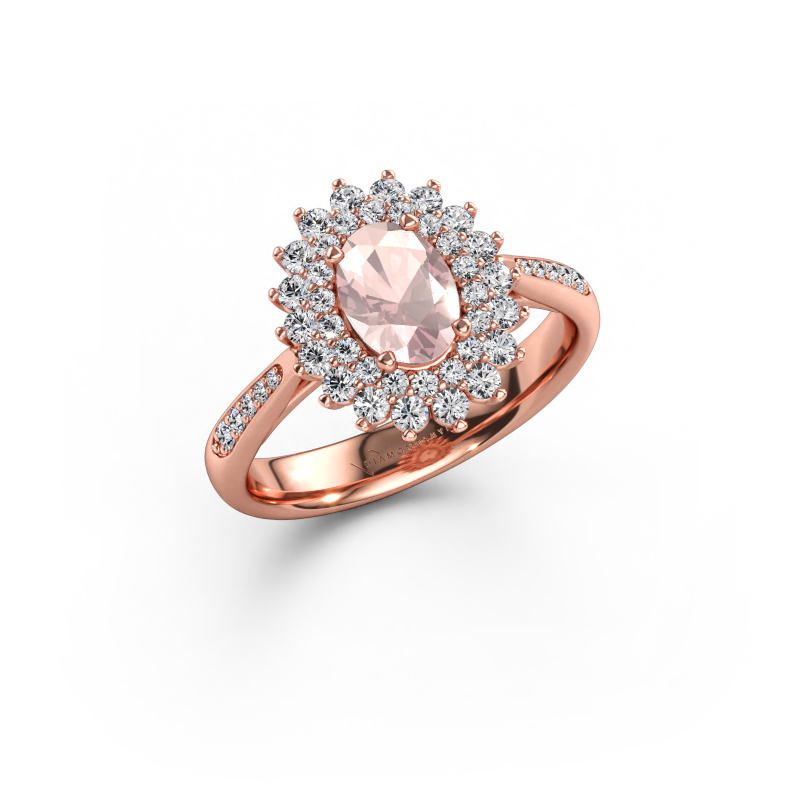 Immagine di Anello di fidanzamento Alina 2 585 oro rosa Morganite champagne 7x5 mm