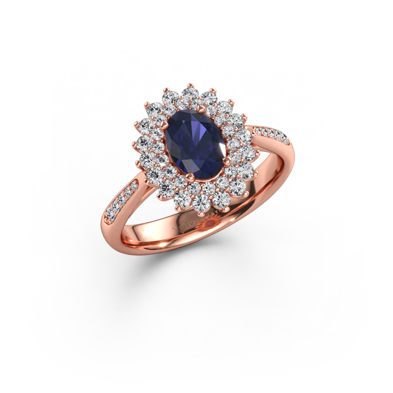 Bild av Förlovningsring Alina 2 585 roséguld Safir 7x5 mm