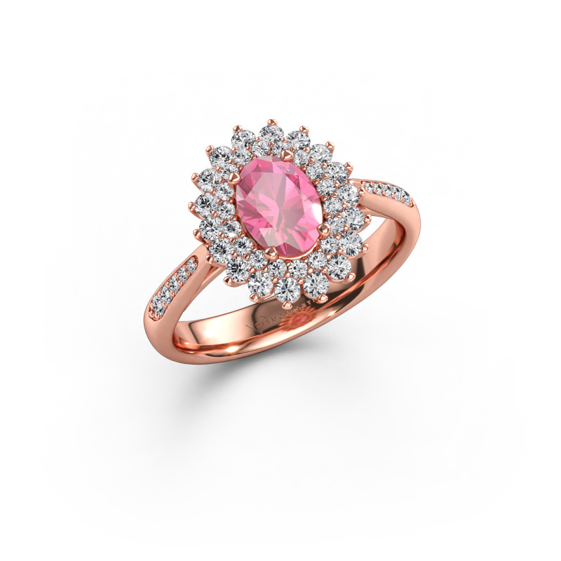 Immagine di Anello di fidanzamento Alina 2 585 oro rosa Zaffiro rosa 7x5 mm