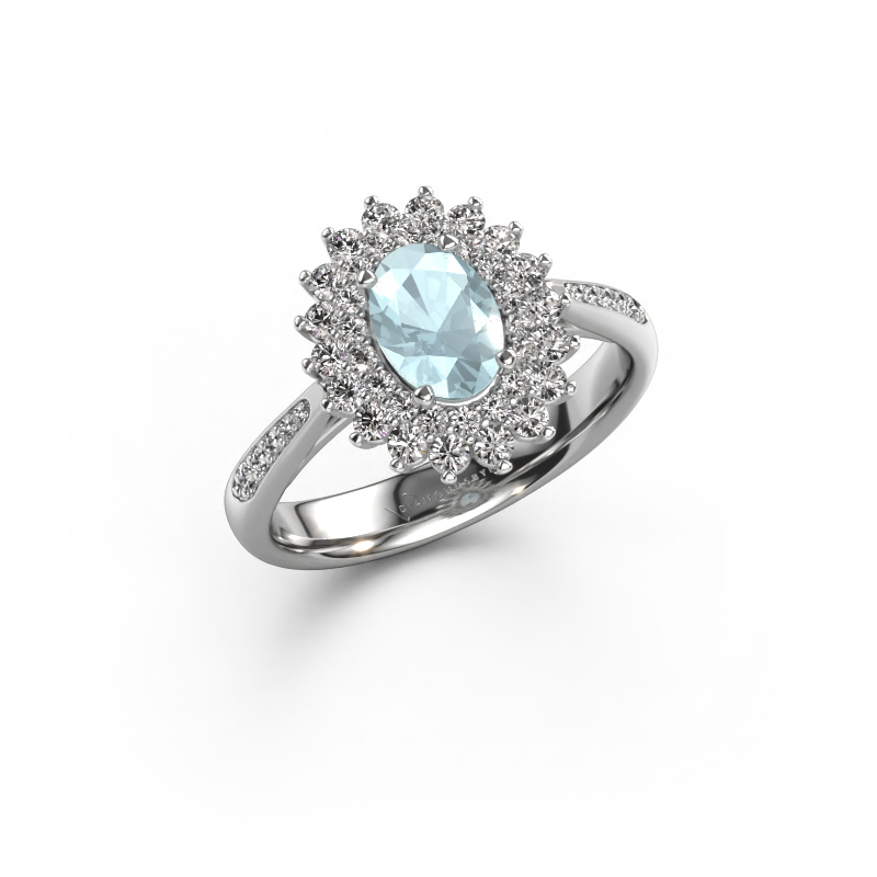 Image of Engagement ring Alina 2 585 white gold Aquamarine 7x5 mm