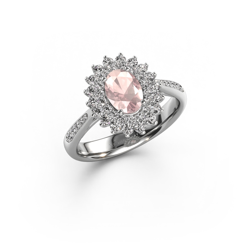 Image of Engagement ring Alina 2 585 white gold Morganite champagne 7x5 mm