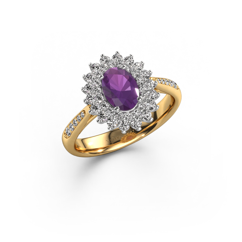 Image of Engagement ring Alina 2 585 gold Amethyst 7x5 mm