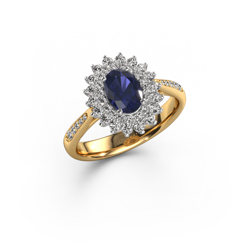 Image of Engagement ring Alina 2 585 gold Sapphire 7x5 mm