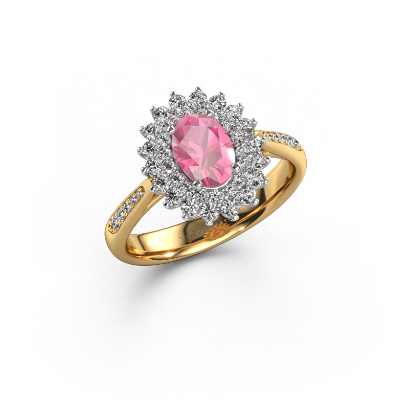 Image of Engagement ring Alina 2 585 gold Pink sapphire 7x5 mm