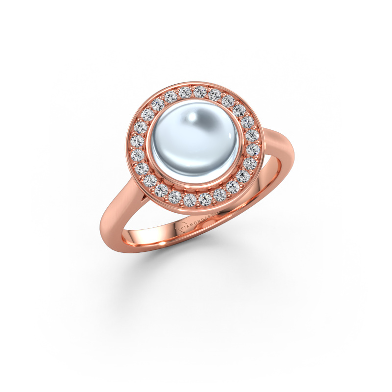Immagine di Anello Alisa 585 oro rosa Acquamarina 8 mm