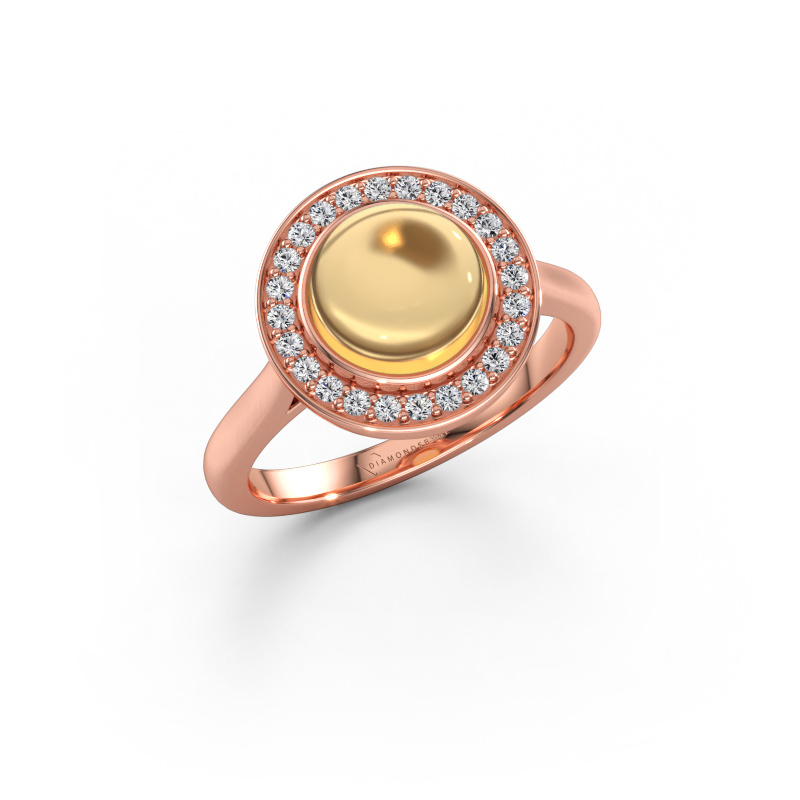 Immagine di Anello Alisa 585 oro rosa Citrino 8 mm