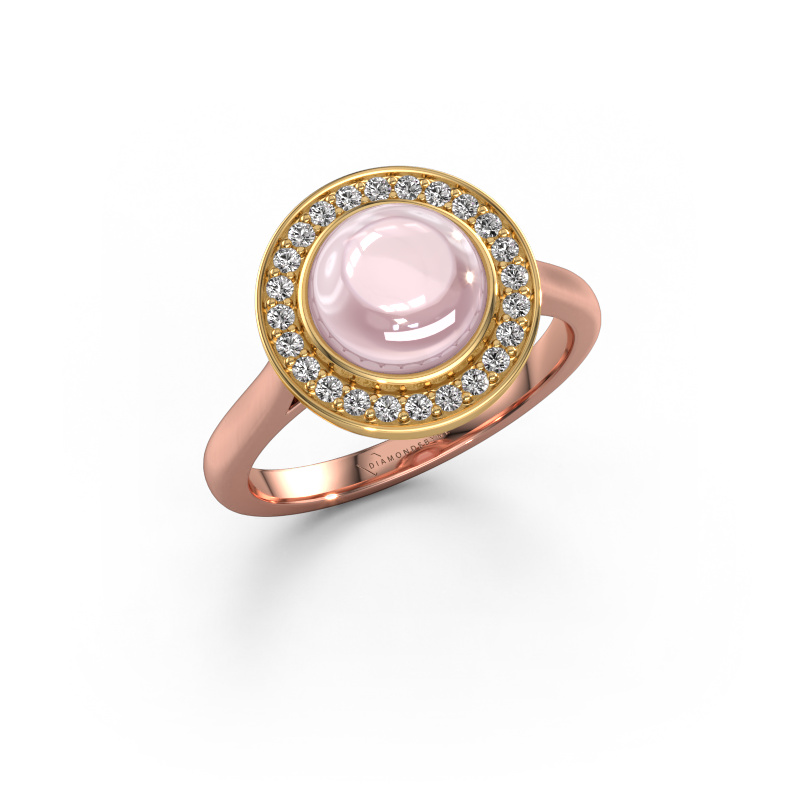 Image of Ring Alisa 585 rose gold Morganite champagne 8 mm