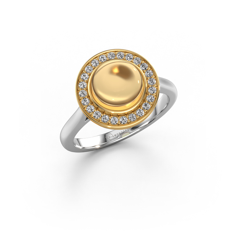 Bild von Ring Alisa 585 Weißgold Citrin 8 mm