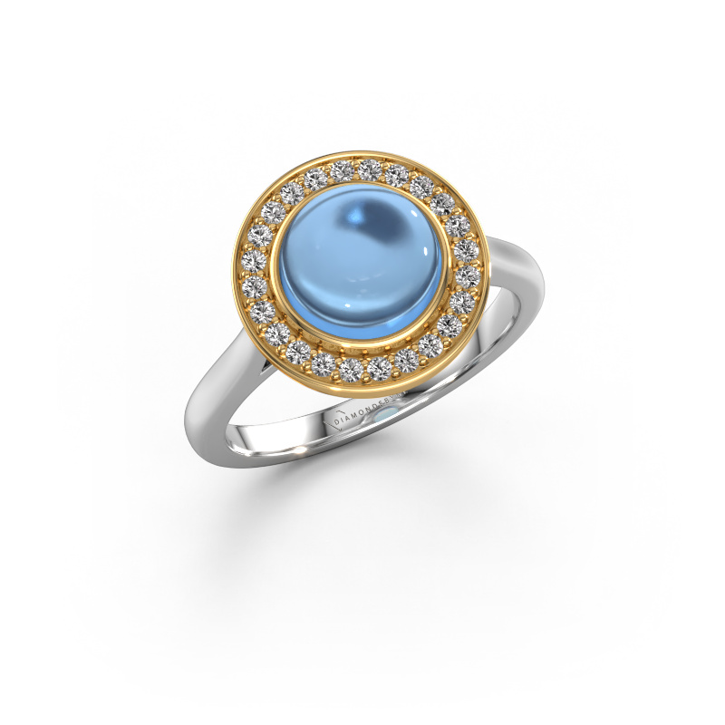 Bild von Ring Alisa 585 Weißgold Blau Topas 8 mm