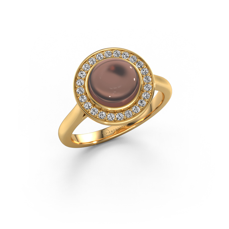 Image of Ring Alisa 585 gold Smokey quartz 8 mm