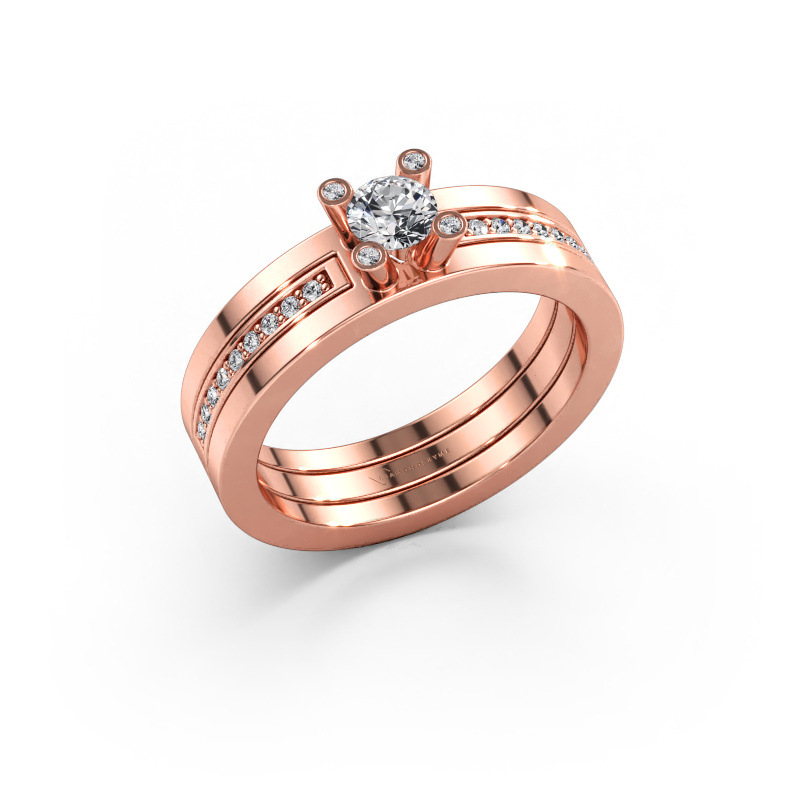 Bild av Förlovningsring Alisha 585 roséguld Labbodlad diamant 0.36 crt