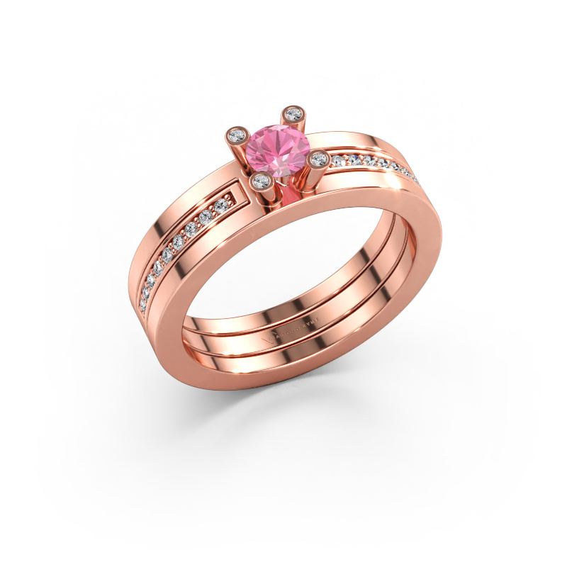 Image of Engagement ring Alisha 585 rose gold Pink sapphire 4 mm