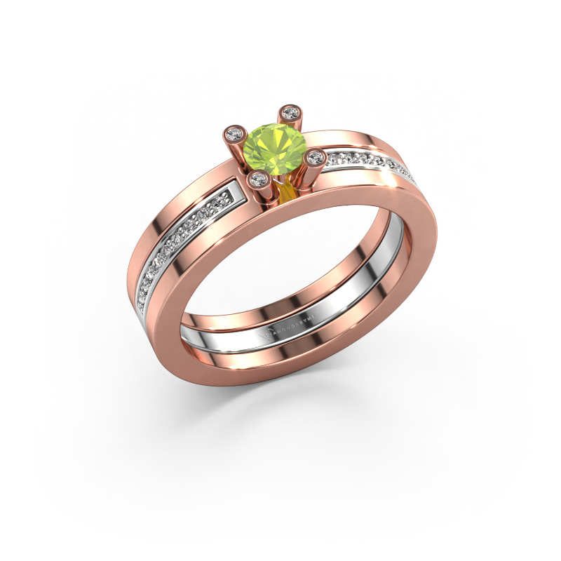 Image of Engagement ring Alisha 585 rose gold Peridot 4 mm