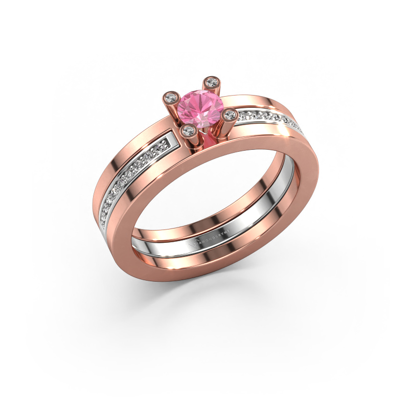 Image of Engagement ring Alisha 585 rose gold Pink sapphire 4 mm