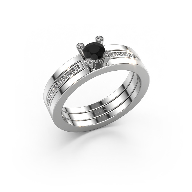 Image of Engagement ring Alisha 950 platinum Black diamond 0.41 crt