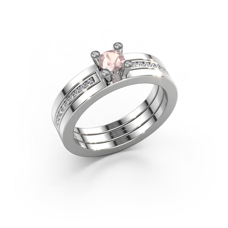 Image of Engagement ring Alisha 950 platinum Morganite champagne 4 mm