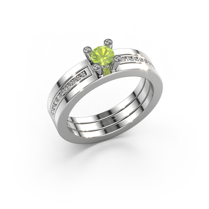 Bild von Verlobungsring Alisha 585 Weißgold Peridot 4 mm