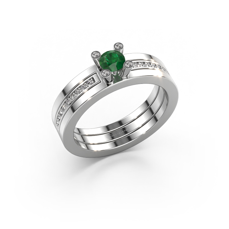 Image of Engagement ring Alisha 950 platinum Emerald 4 mm