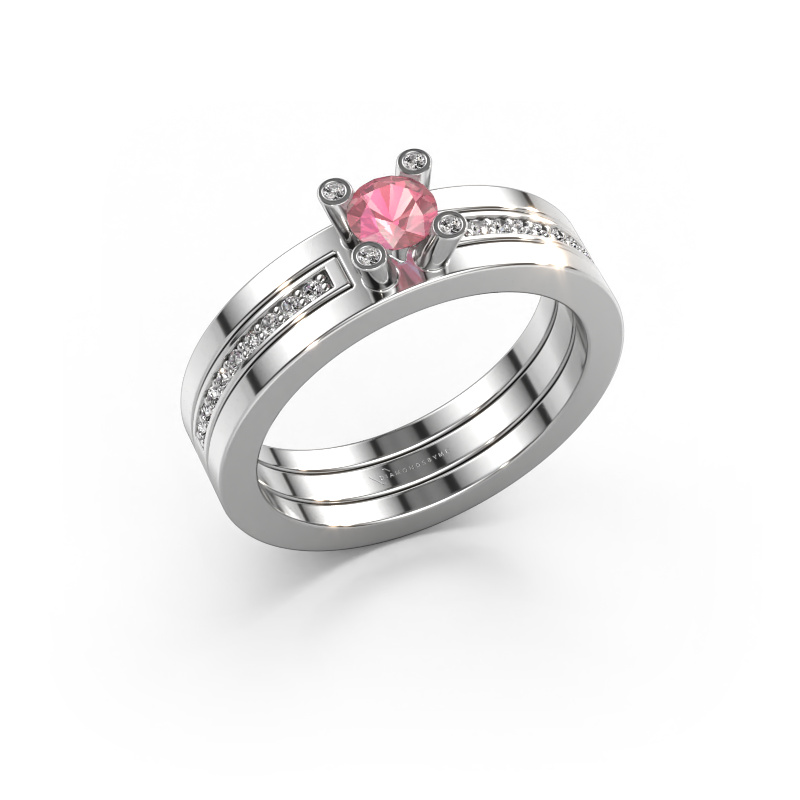 Image of Engagement ring Alisha 950 platinum Tourmaline pink 4 mm