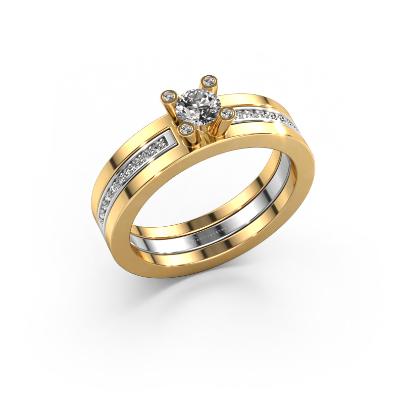Image of Engagement ring Alisha 585 gold Custom diamond 4 mm