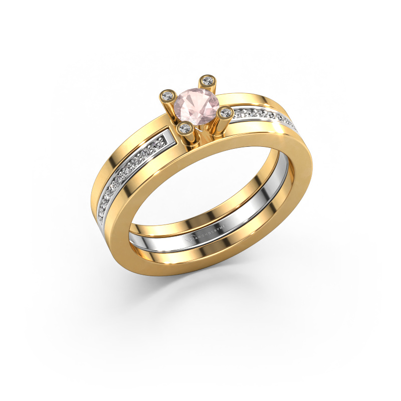 Image of Engagement ring Alisha 585 gold Morganite champagne 4 mm