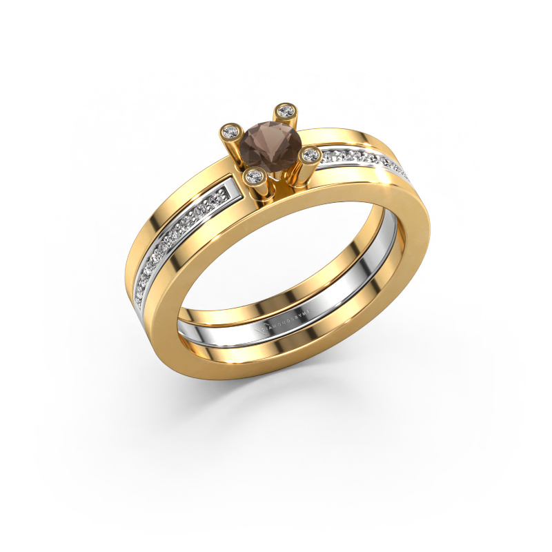 Bild von Verlobungsring Alisha 585 Gold Rauchquarz 4 mm
