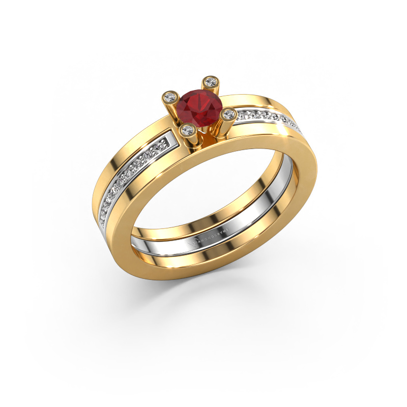 Image of Engagement ring Alisha 585 gold Ruby 4 mm
