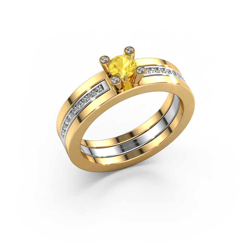 Image of Engagement ring Alisha 585 gold Yellow sapphire 4 mm