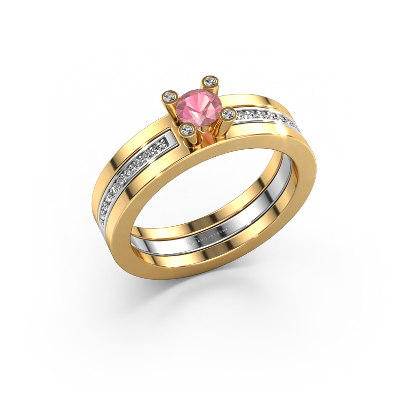Bild von Verlobungsring Alisha 585 Gold Turmalin rosa 4 mm