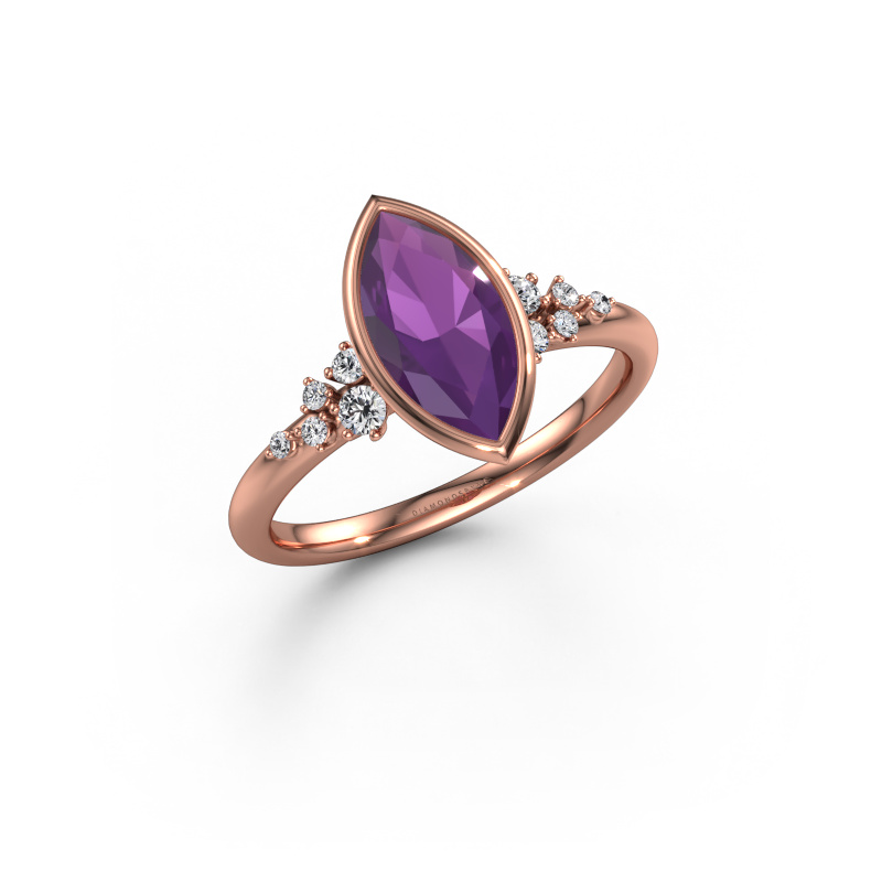 Bild von Verlobungsring Aliyah MRQ 585 Roségold Amethyst 11x5.5 mm