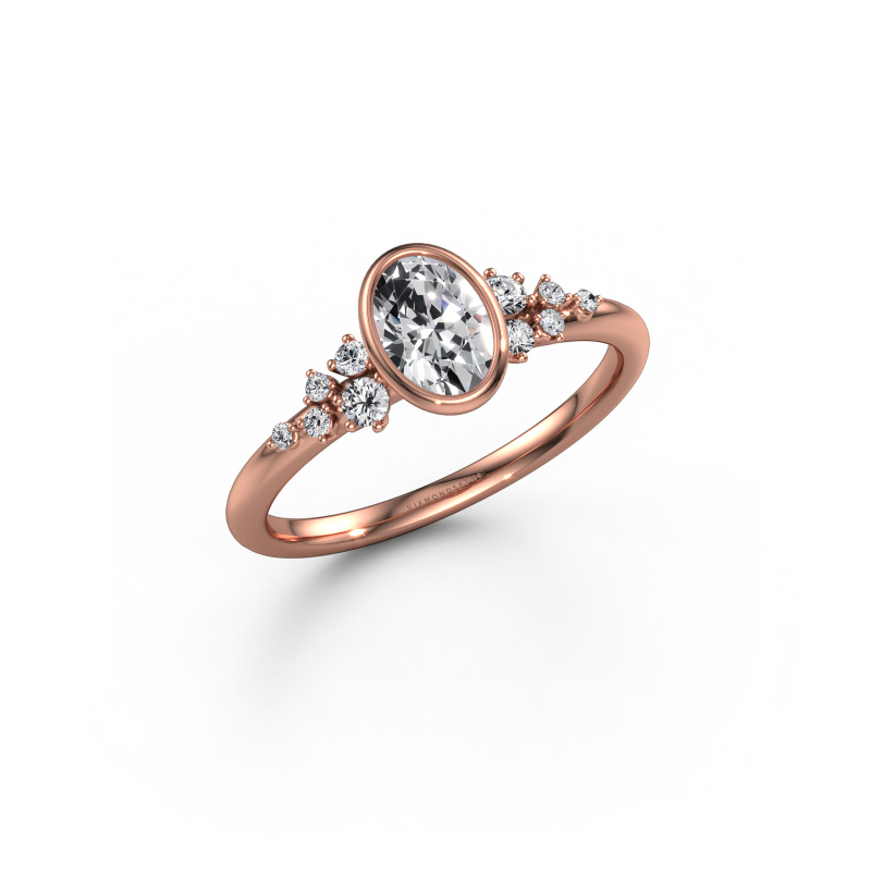 Image de Bague de fiançailles Aliyah OVL 585 or rose Diamant synthétique 0.733 crt