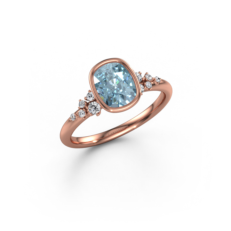 Afbeelding van Verlovingsring Aliyah CSH 585 Rosé goud Blauwe lab grown diamant 7.4x5.8 mm