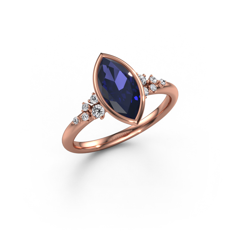 Image of Engagement ring Aliyah MRQ 585 rose gold Sapphire 11x5.5 mm
