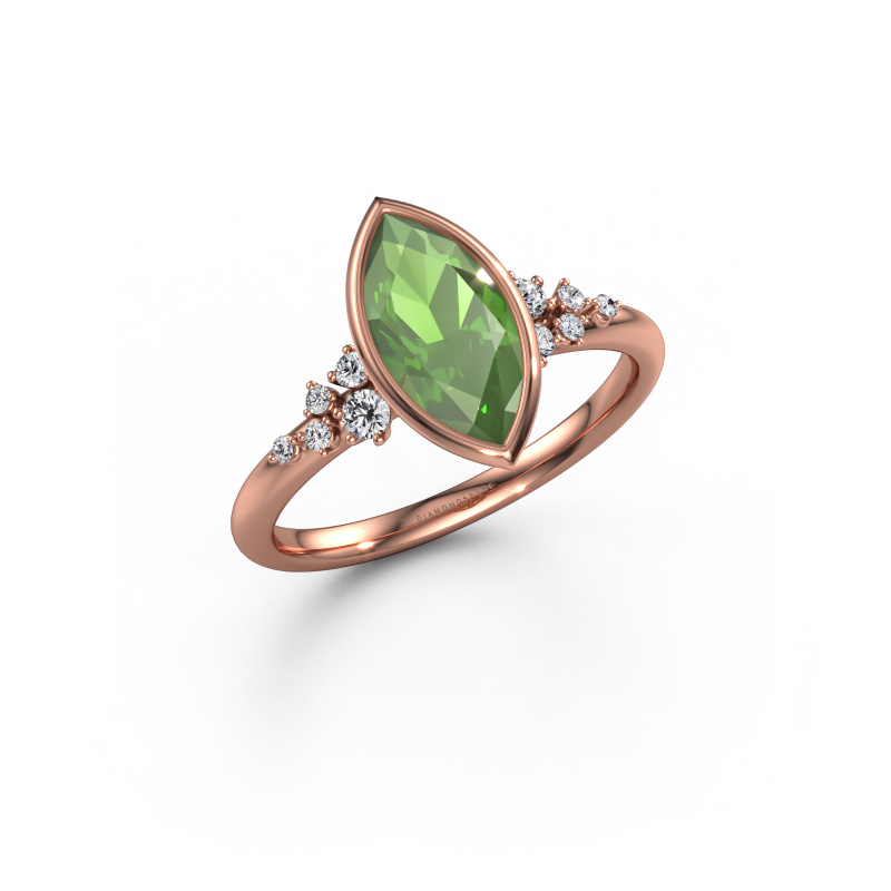 Image de Bague de fiançailles Aliyah MRQ 585 or rose Vert tourmaline 11x5.5 mm