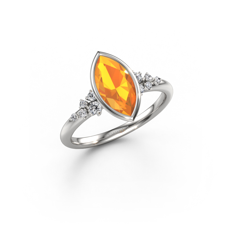 Bild von Verlobungsring Aliyah MRQ 950 Platin Citrin 11x5.5 mm
