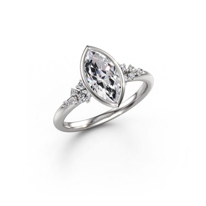 Afbeelding van Verlovingsring Aliyah MRQ 585 witgoud Custom diamant 11x5.5 mm