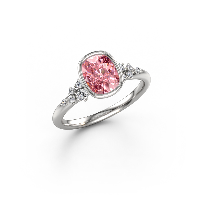 Afbeelding van Verlovingsring Aliyah CSH 950 Platina Roze lab grown diamant 7.4x5.8 mm